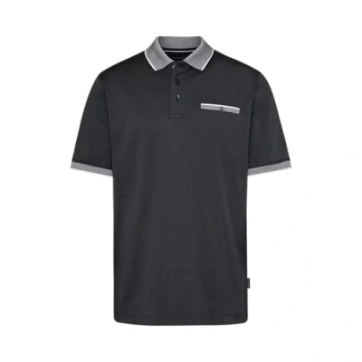 Abbildung von bugatti Poloshirt farbliche Akzente an Kragen, Brusttasche und Ärmelsaum