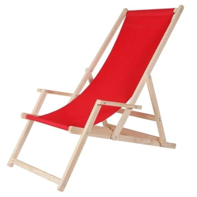 Abbildung von Melko Gartenstuhl Strandliege Liegestuhl Gartenliege Holz Freizeitliege Campingliege (Stück, 1 St), Inkl. Sicherung gegen ungewolltes Zusammenklappen