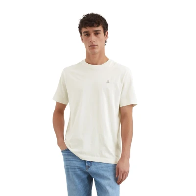 Abbildung von Marc O&#039;Polo Short Sleeve LOGO Crewneck Tshirt basic, Herren, Größe: Large, White cotton