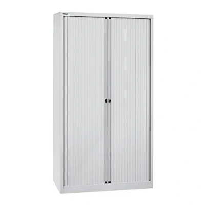 Abbildung von BISLEY Rollladenschrank EuroTambour, 4 Fachböden, 5 OH, Metall, Lg645 Rollladen/Korpus Lichtgrau, 43 x 120 198 cm