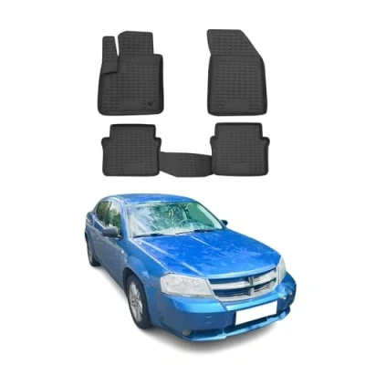 Abbildung von OMAC Gummimatten Fußmatten kompatibel mit Dodge Avenger 2008 2014 TPE Automatten Schwarz 4X