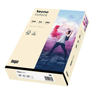 Abbildung von tecno Kopierpapier colors hellchamois DIN A4 120 g/qm 250 Blatt