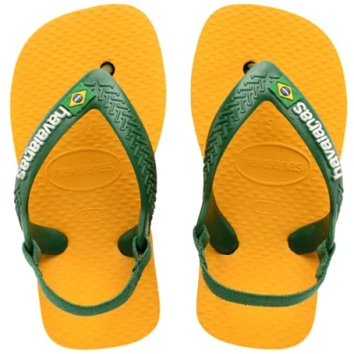 Abbildung von Havaianas Baby Brasil Logo II, Zehentrenner Unisex Baby, Pop Yellow/Amazon, 21 EU