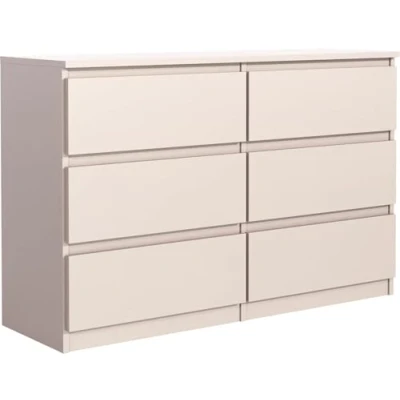 Abbildung von meble masztalerz Kommode mit 6 Schubladen 120 cm, Sideboard Wohnzimmer, Schlafzimmer H: 78,5cm, B: T: 39 Schubladen, Schubladenschrank Kaschmir