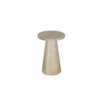 Abbildung von byLIVING Beistelltisch Cone/Massivholz Akazie White wash lackiert/rund/Kaffeetisch/Wohnzimmertisch/Nachttisch/Echtholz/D 35, H 60 cm