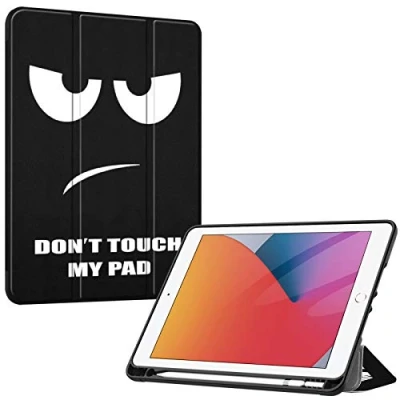 Abbildung von Fintie Hülle für iPad 9. Generation 2021/8. Gen 2020/7. 2019 10.2 Zoll Superleicht Soft TPU Rückseite Abdeckung Schutzhülle mit eingebautem Pencil Halter, Auto Sleep/Wake, Don&#039;t Touch