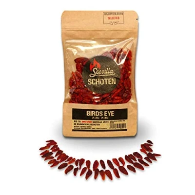 Abbildung von Scovillas Birds Eye (Piri Piri) Schoten, getrocknet, 30g
