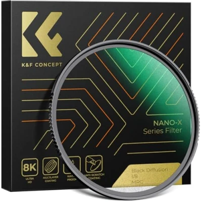 Abbildung von K&amp;F Concept Nano X Black Mist 1/8 Filter 67mm Promist aus Optisches Glas mit 28 facher Beschichtung, Diffusion für Videoaufnahmen/Portraitfotografie