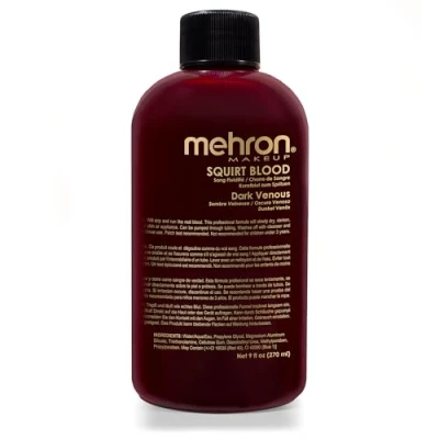Abbildung von Mehron Make up Squirt Blood Realistisches Kunstblut für Halloween und Bühnen Abwaschbares Special FX, Bühne &amp; Film, Cosplay (270 ml) (Dark Venous)