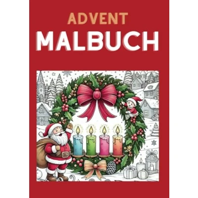 Abbildung von Malbuch Advent: Schwarz Weiss mit dem Thema Weihnachten für Kinder ab 3 Jahren. Genau das Richtige die Adventszeit