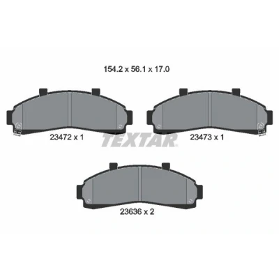 Abbildung von TEXTAR 2347201 Bremsbelagsatz mit akustischer Verschleißwarnung FORD USA: Explorer Mk2, Ranger Pickup, MAZDA: B Serie Pickup