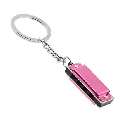 Abbildung von YOUNAFEN Spezielle Mundharmonika, 8 Töne, 4 Löcher, Schlüsselanhänger für Schlüssel, 3,5 x 1,2 cm, Musikinstrumente, Geschenke Kinder, Mundharmonika