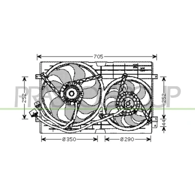 Abbildung von PRASCO AD200F002 Lüfter 350 12 250 200 VOLKSWAGEN: Golf 4 Schrägheck, Lupo / 3L, Polo IV AUDI: A3 TT Coupe, Roadster