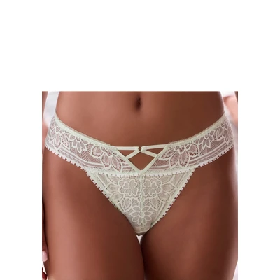 Abbildung von LASCANA String mit edlem Cut Out aus floraler Jacquardspitze