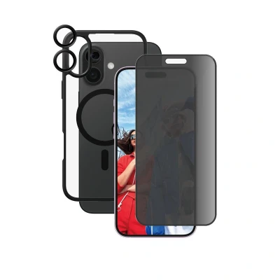 Abbildung von 0 CARE by PanzerGlass® Flagship 3 in 1 Privacy Schutzset für iPhone 16 Plus