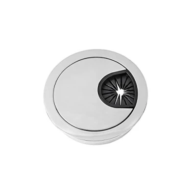 Abbildung von Gedotec Design Metall Kabeldurchlass Schreibtisch Kabeldurchführung Style rund Stahl Chrom poliert Kabelführung zum Eindrücken Kabeldose Bohr Ø 50 mm 1 Stück Kabelausgang Tisch &amp; Möbel