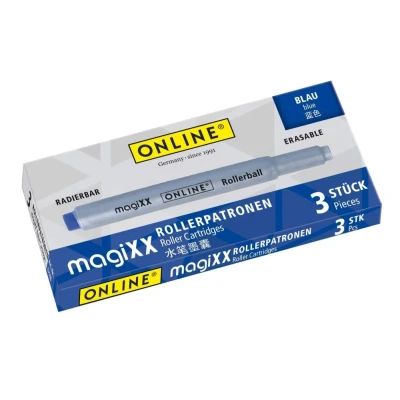 Abbildung von Online magiXX 3x radierbare Tintenpatronen für Rollerball I Vorteilspack Nachfüll Patronen königsblau erasable Pen Tinte