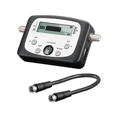 Abbildung von Goobay Digitaler Satelliten Finder LCD Anzeige mit Kompass und Ton inkl. F Anschlusskabel, 67140 GB, Schwarz
