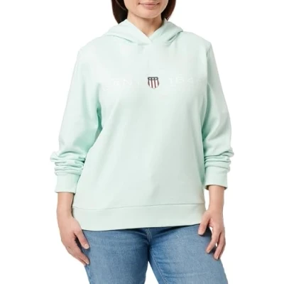 Abbildung von GANT Shield Hoodie Kapuzenpullover, Damen, Größe: XL, Faded mint