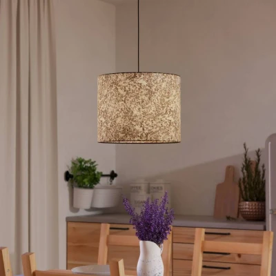 Abbildung von Hängelampe Butterburn, Ø 36 cm, beige/grün, Stoff