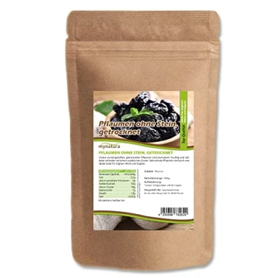 Abbildung von Mynatura Pflaumen, getrocknet, Ohne Stein I Zusätze Trockenpflaumen Backen Kochen Snack Müsli Vegan Beutel (2x 1000g)