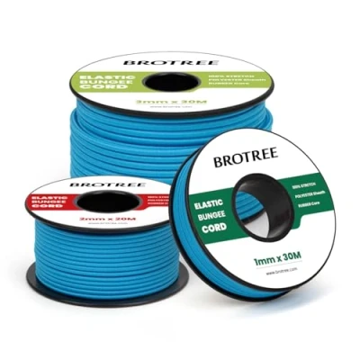 Abbildung von Brotree Gummischnur Gummikordel 3mm x 20m Elastische Faden Gummiseil Expanderseil für DIY, Handwerk, Schmuck, Armbänd, Halsketten, Zelt, Rucksack Blau