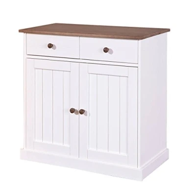 Abbildung von Inter Link Kommode Buffet Sideboard Kiefer massivholz 2 Türen Schubladen Landhausstil Für Esszimmer Wohnzimmer Eingang Westerland 3.2 Weiß / Sepia Braun