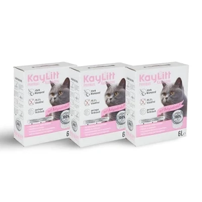 Abbildung von BURI Katzenstreu 18L (15,6Kg) duftend Klumpstreu Haustierstreu Einstreu