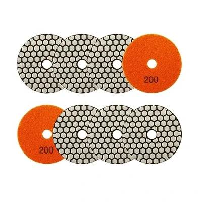 Abbildung von Trocken Diamant Polierpad 100mm 8 Stücke Körnung 200 Polierscheiben für Granit Marmor Kunststein Quarz Winkelschleifer SANLEETEK