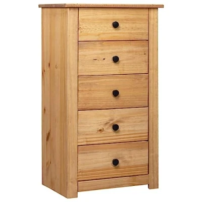 Abbildung von vidaXL Panama Kiefer Sideboard mit 5 Schubladen Anrichte Kommode Schrank Beistellschrank Schubladenkommode Mehrzweckschrank 46x40x89cm