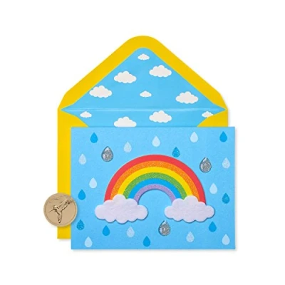Abbildung von Papyrus Blanko Karten mit Umschlägen, Regenbogen Glitzer, 8 Stück