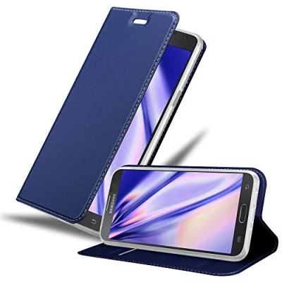 Abbildung von Cadorabo Hülle für Samsung Galaxy Note 3 NEO in Classy DUNKEL BLAU Handyhülle mit Magnetverschluss, Standfunktion und Kartenfach Case Cover Schutzhülle Etui Tasche Book Klapp Style
