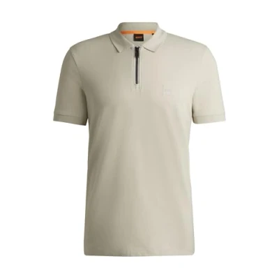 Abbildung von BOSS Passerzip Poloshirt, Herren, Größe: XL, Light beige