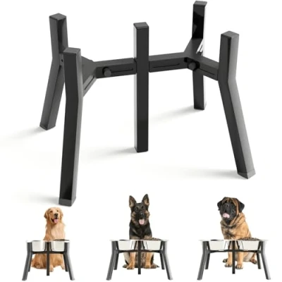 Abbildung von ADENGL Hundenapfständer für mittelgroße und große Hunde, erhöhte Hundenäpfe, verstellbare breite 17,826,9 cm erhöhter Futternapf Wassernapf, 27,9 hoch, 2 in 1 Design,