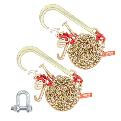 Abbildung von VEVOR 2 Stk. 8mmx1,8m G80 Abschleppkette J/T/R Haken Kette Transportkette 2448kg