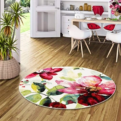 Abbildung von Pergamon Designteppich Designer Teppich Brilliant Blumen Rund, Höhe: 13 mm
