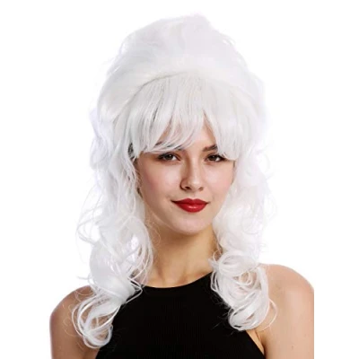 Abbildung von WIG ME UP GFW2418 1001 Perücke Damenperücke Barock 60er retro riesig Beehive Hochsteckfrisur Dutt lockig lang Pony weiß