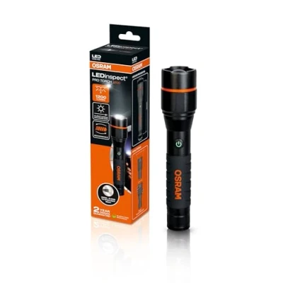 Abbildung von OSRAM LEDinspect PRO TORCH 1200, wiederaufladbare LED Inspektionslampe, Zoomfunktion, 1200 lm Helligkeit, 6000 K, 5 Leuchtmodi