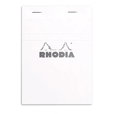 Abbildung von Rhodia 13601C Schreibblock / Notizblock No.13 DIN A6 14,8x10,5 cm, 80 Blätter liniert 80g, abtrennbar und mikroperforiert, mit Kartonrücken, ideal für Notizen, Weiß, 1 Stück
