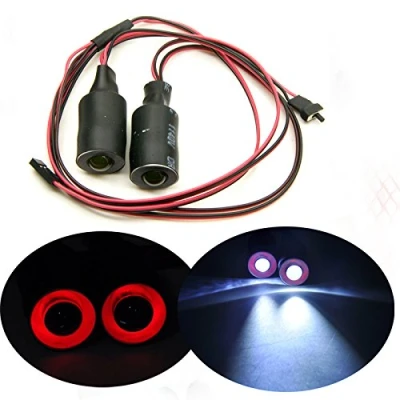 Abbildung von 17mm 2 LEDs Angel Eyes Light Licht Scheinwerfer/Rücklicht für 1:10 RC Crawler Car (Rot + Weiß)