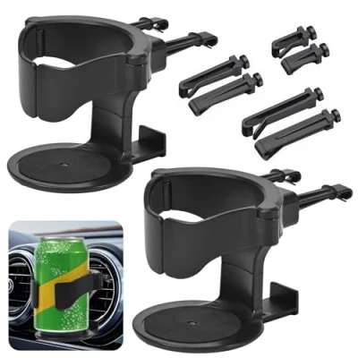 Abbildung von Peevisap 2 Stück Getränkehalter Auto, Becherhalter Getränke Halter Flaschenhalter Mit Auto Belüftungs Clips, Für Kaffeebecher Und Getränkedose