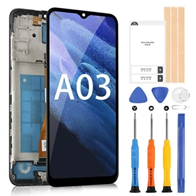 Abbildung von für Samsung Galaxy A03 LCD Display, SM A035G Touchscreen Digitazer Assembly Ersatz mit Reparatur Set (Schwarz Rahmen)