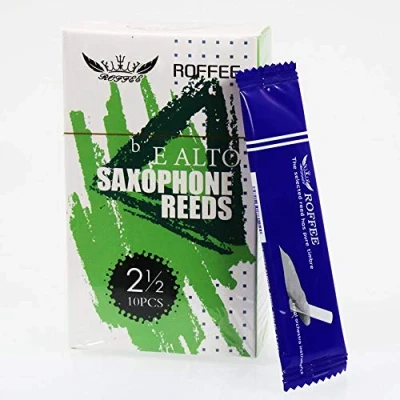 Abbildung von ROFFEE sax Schilf,Altsax Saxophon Blätter,alto saxophone reeds strength 2.5,10 pcs/box,individual packing