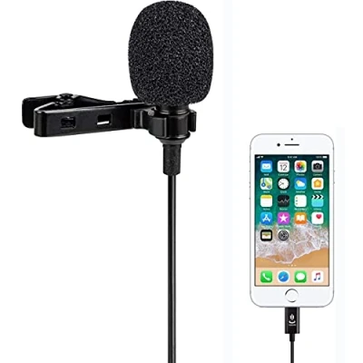 Abbildung von Yichuang Lavalier Mikrofon für iPhone, Omnidirektionales Kondensator Lapel Mic Kompatibel mit iPhone X/XS/XR/SE/12/11/8, YouTube TikTok Video Interview(1.5M)