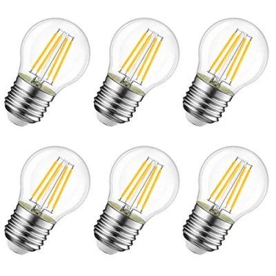 Abbildung von LVWIT 5.5W E27 Filament LED Edison Lampe G45, 2700K Warmweiß, Ersatz für 60W Glühlampe, ultrahell 806 lm, nicht dimmbar, Rustikalampe Filamentstil klar (6er Pack)