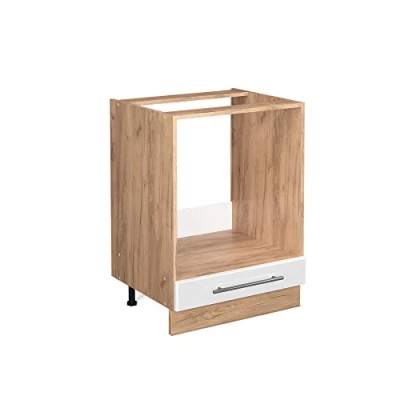 Abbildung von Vicco Herdumbauschrank Fame Line, Weiß Hochglanz/Goldkraft Eiche, 60 cm ohne Arbeitsplatte
