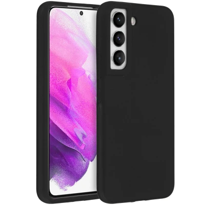 Abbildung von Samsung Galaxy S22 Hülle Silikon Accezz Soft Case/Backcover Handyhülle Schwarz