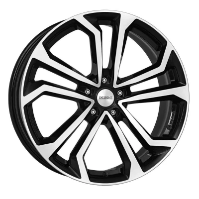 Abbildung von DEZENT 5 loch 18Zoll 112mm Alufelge TA mattschwarz Front poliert TTA18BP22E Felge