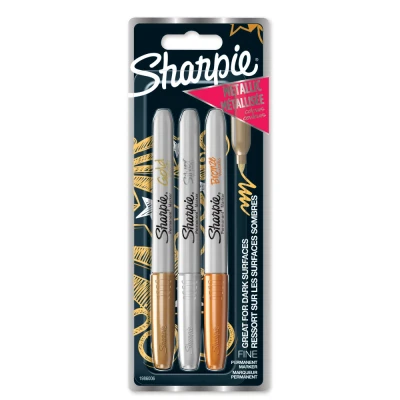 Abbildung von Sharpie Metallic 3 Blister 1,4mm Gold/Silber/Bronze