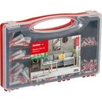 Abbildung von fischer Meister Box XL Wohnraum, 280 teiliges Dübelset, 5 10 mm Durchmesser, für Heimwerker und Profis, universeller Einsatz optimal unbekannte Untergründe im Innen Außenbereich